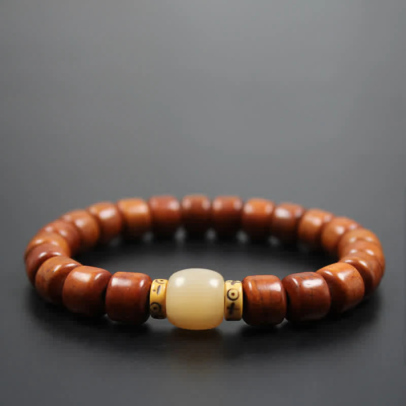 Yak Bone Om Mani Padme Hum Strength Bracelet 9mm - Image 4