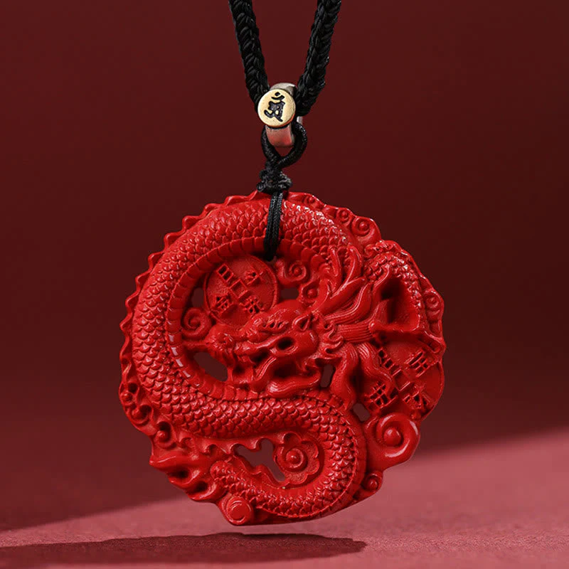 Year of the Dragon Cinnabar Copper Coin Luck Necklace - Image 10