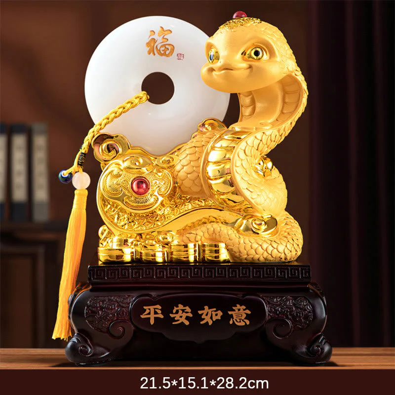 Year of the Snake Peace Buckle Resin Spiritual Statue 28cm