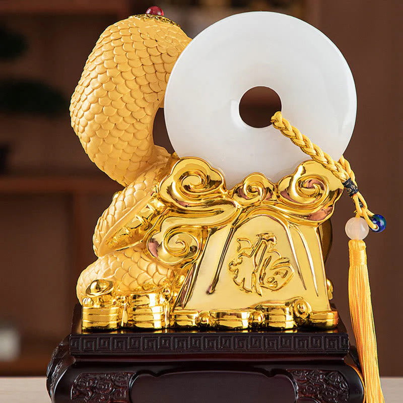 Year of the Snake Peace Buckle Resin Spiritual Statue 28cm - Image 2