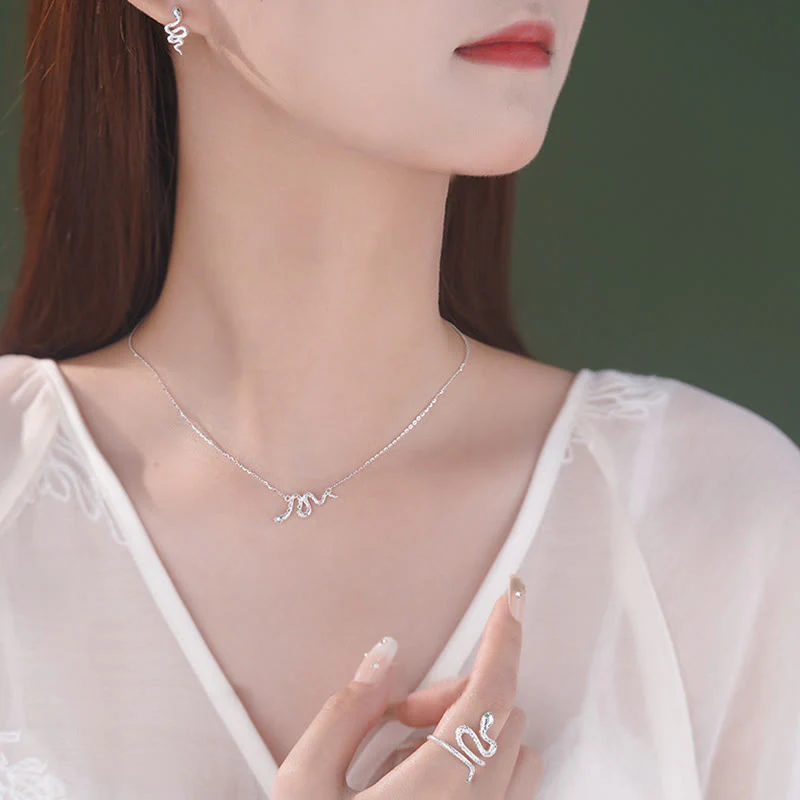 925 Sterling Silver Year of the Snake Jewelry Set for Calm & Balance - Image 3