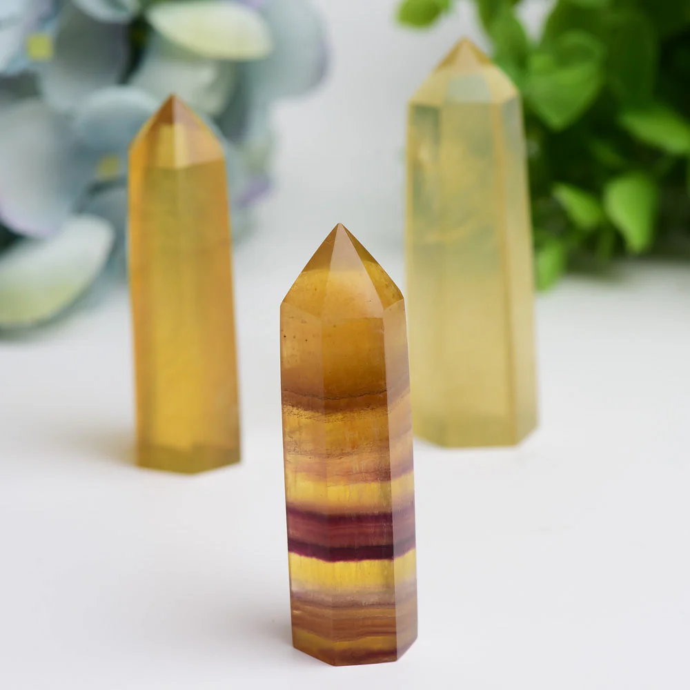2.5-4.5 inch Yellow Fluorite Crystal Points for Healing - Image 3