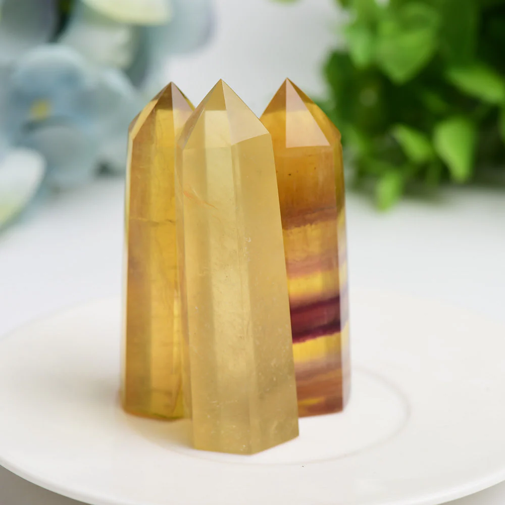 2.5-4.5 inch Yellow Fluorite Crystal Points for Healing - Image 4