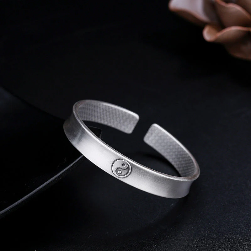 999 Sterling Silver Yin Yang Auspicious Clouds Bracelet - Image 11