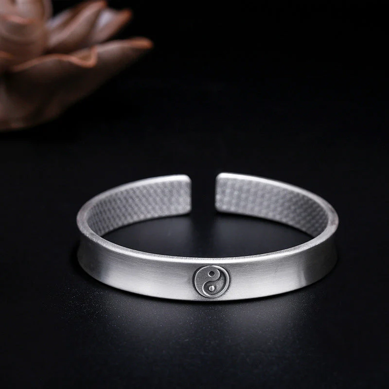 999 Sterling Silver Yin Yang Auspicious Clouds Bracelet - Image 12