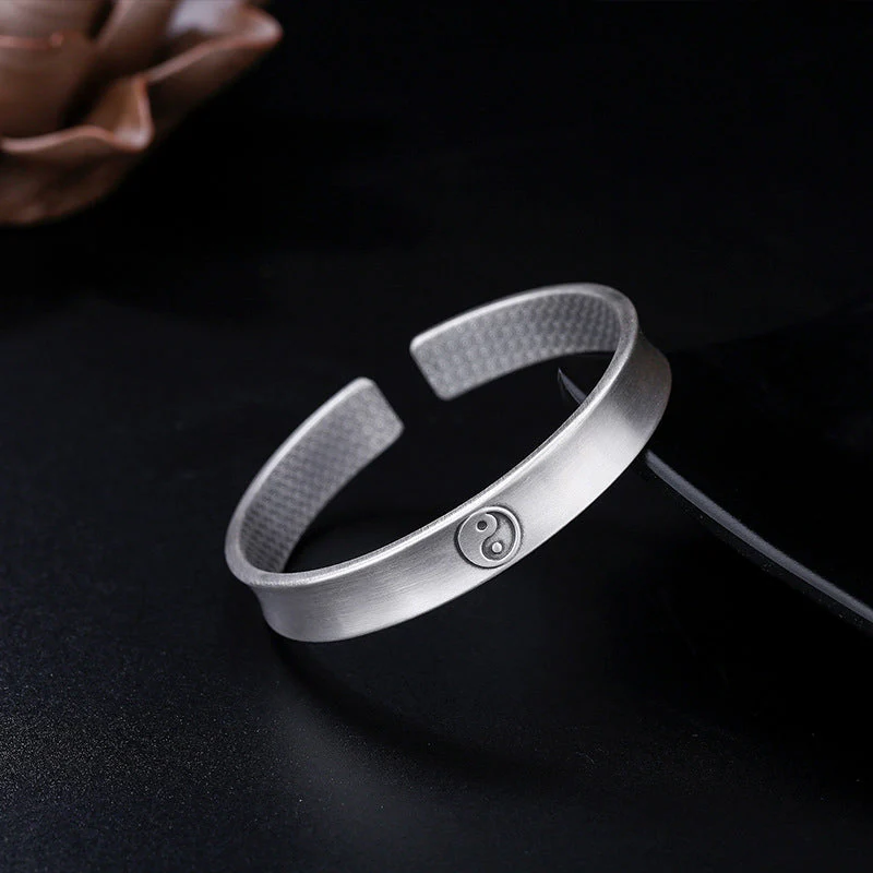 999 Sterling Silver Yin Yang Auspicious Clouds Bracelet - Image 13