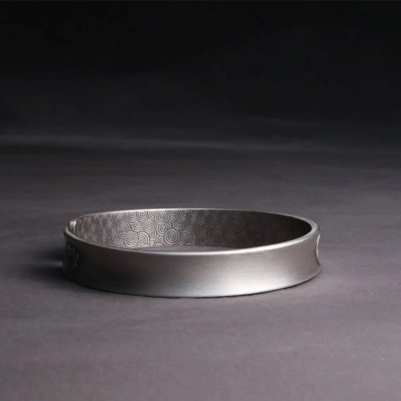 999 Sterling Silver Yin Yang Auspicious Clouds Bracelet - Image 4