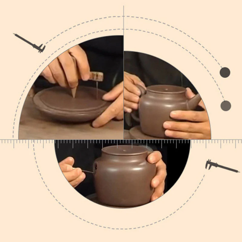 Semi-Handmade Yixing Yellow Green Purple Clay Teapot 240ml - Image 10