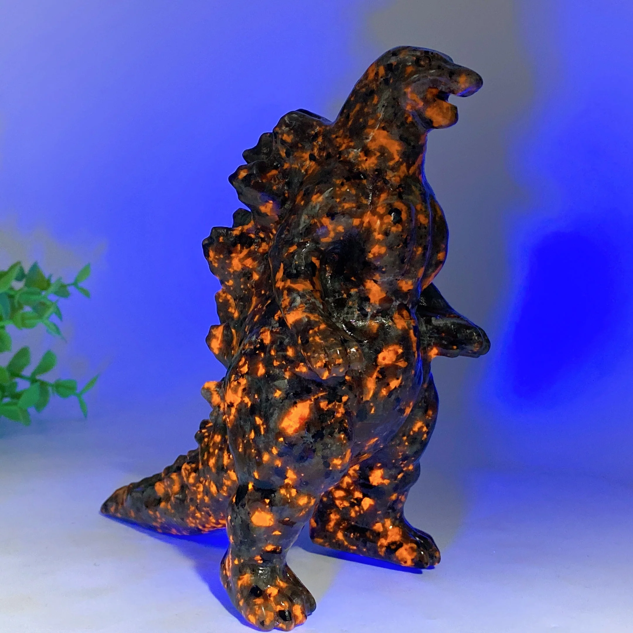 UV Reactive Yooperlite Godzilla Crystal Dragon Figurines 2.4-5.8 inch - Image 5
